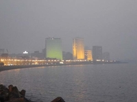 Lit Air India Building & Oberoi Towers - Marine Drive Lit Air India Building & Oberoi Towers - Marine Drive
