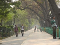 Strolling Visitors At Tilak Marg Strolling Visitors At Tilak Marg