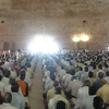 Meditators Seated Inside Pagoda